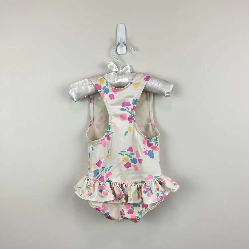 Vintage OshKosh B'gosh Floral Ruffle Bathing Suit 18 Months USA